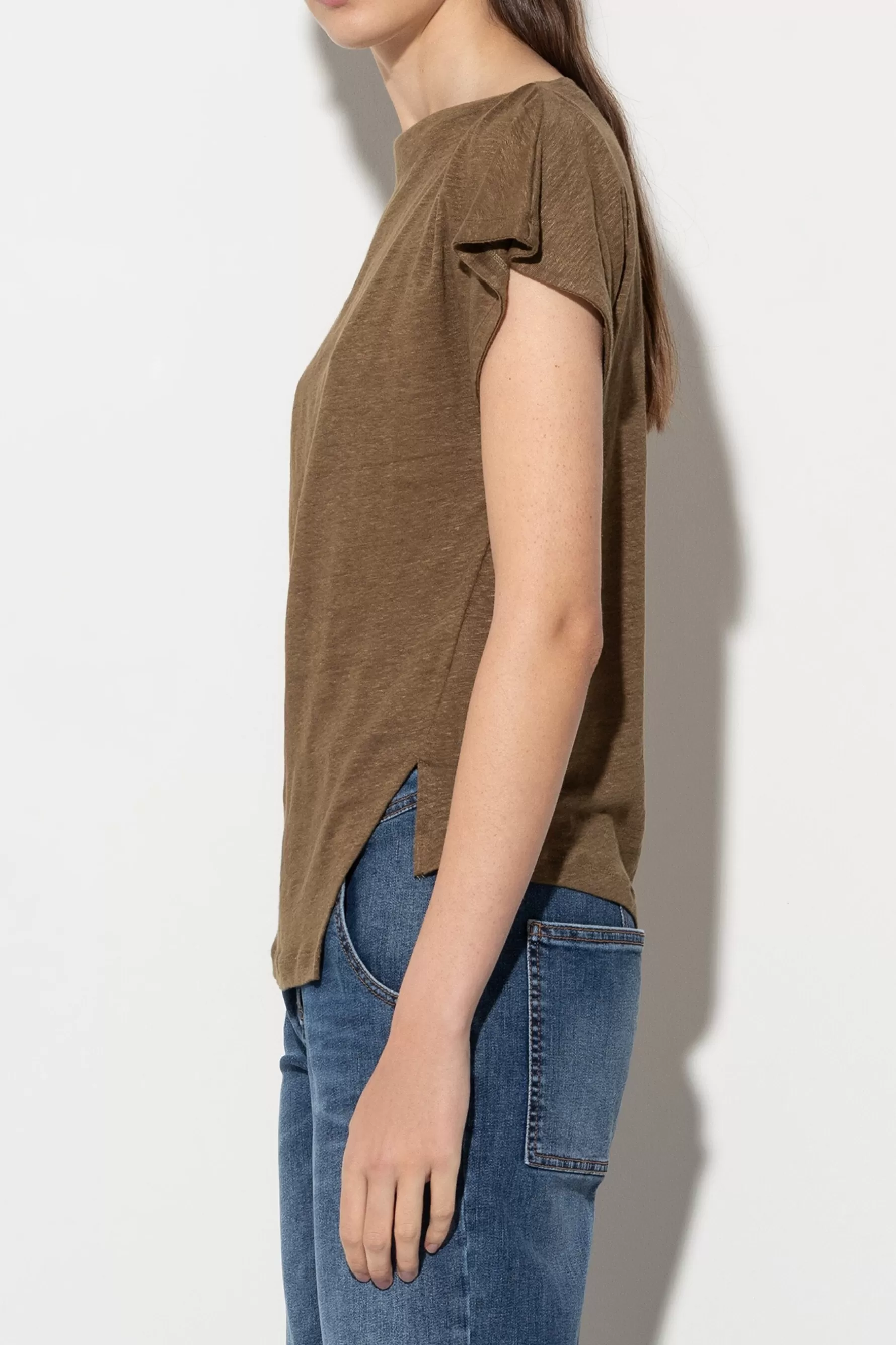 Shirts & Tops-LUISA CERANO Asymmetrisches Leinen-Shirt tobacco