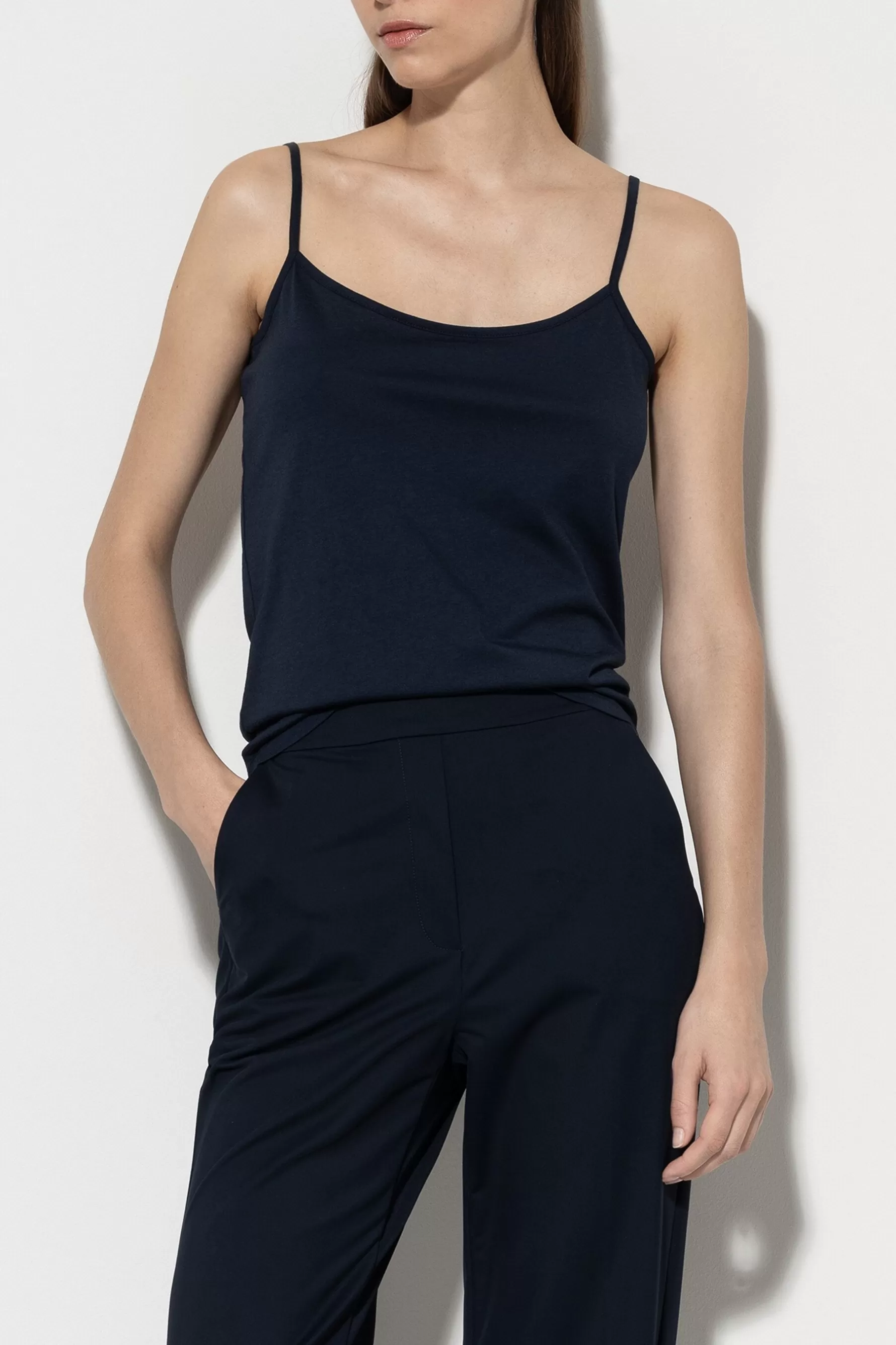 Shirts & Tops-LUISA CERANO Basic-Spaghetti-Top midnight blue