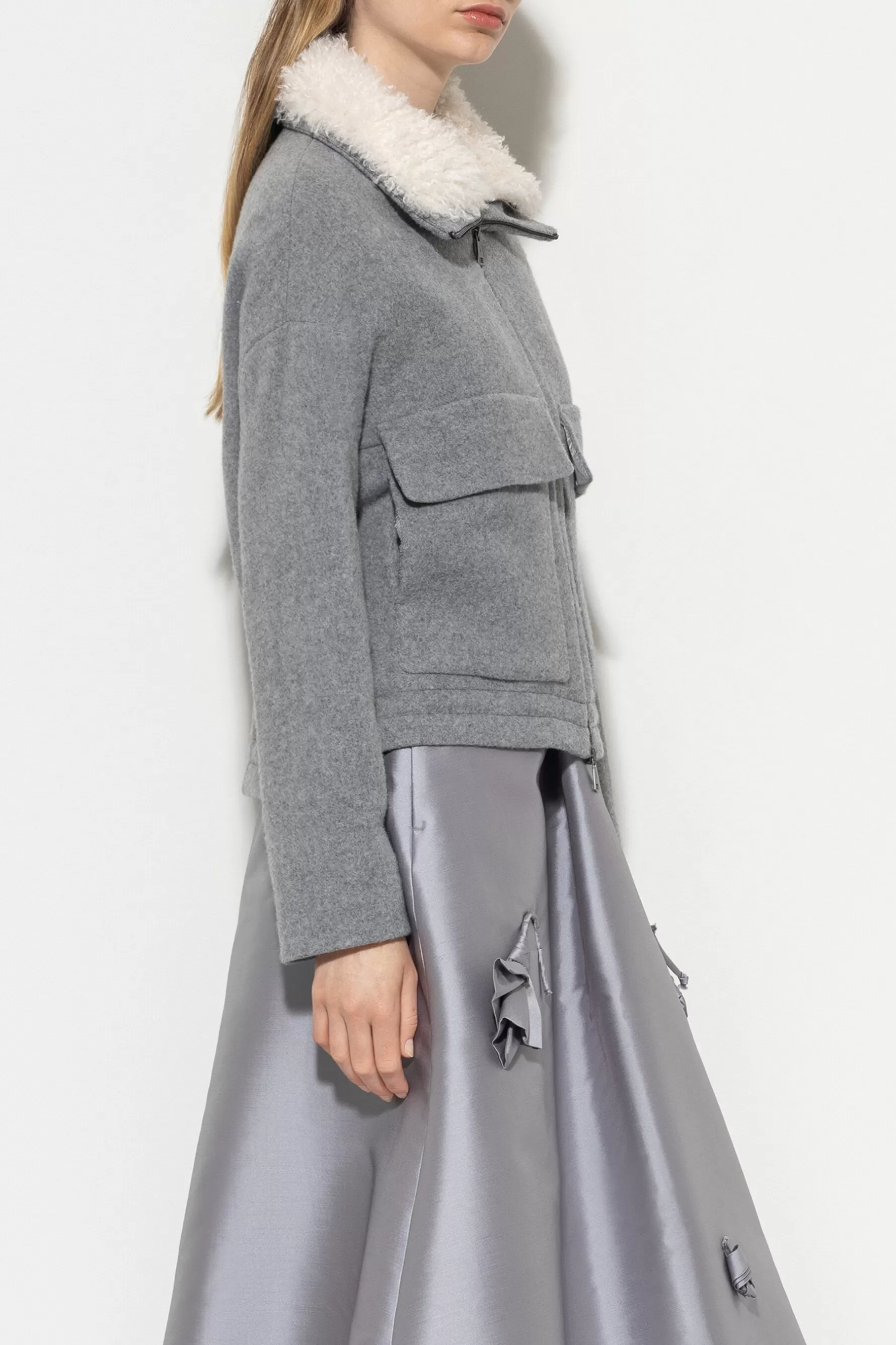 Jacken & Mäntel-LUISA CERANO Blouson Aus Woll-Mix heather grey