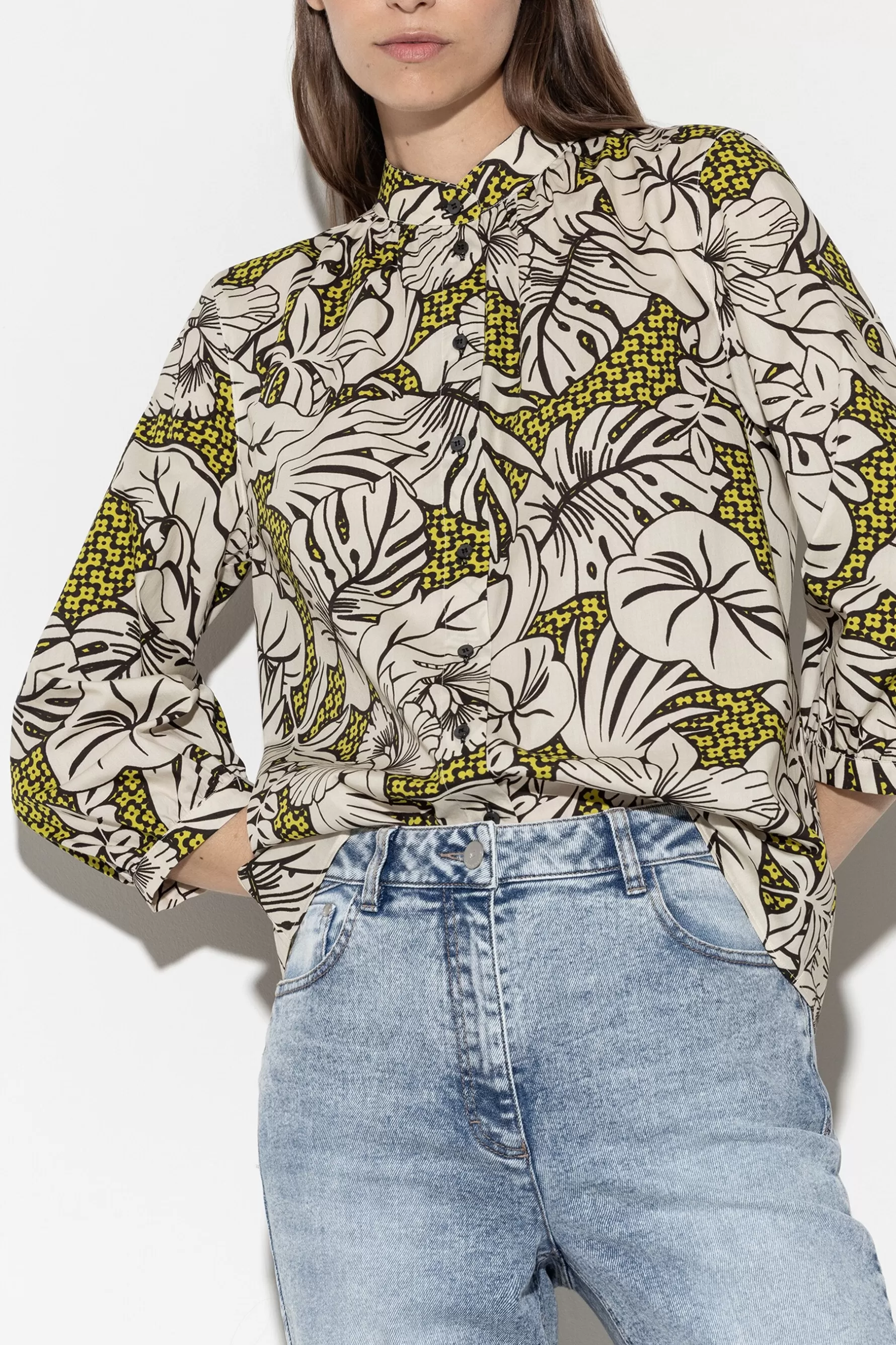 Blusen-LUISA CERANO Bluse Mit Leaf-Print multi