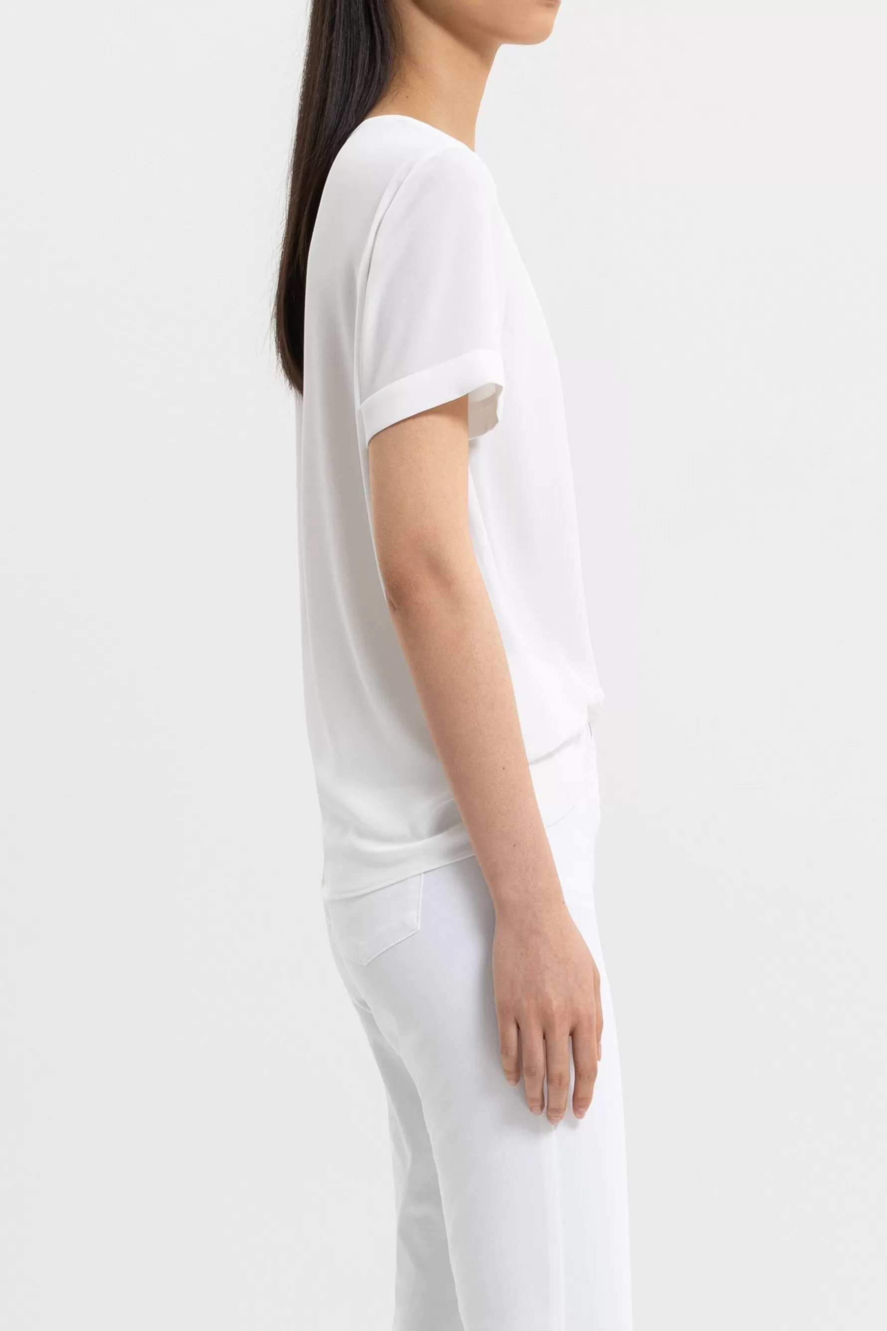 Business Studio-LUISA CERANO Blusenshirt Aus Crêpe De Chine off-white