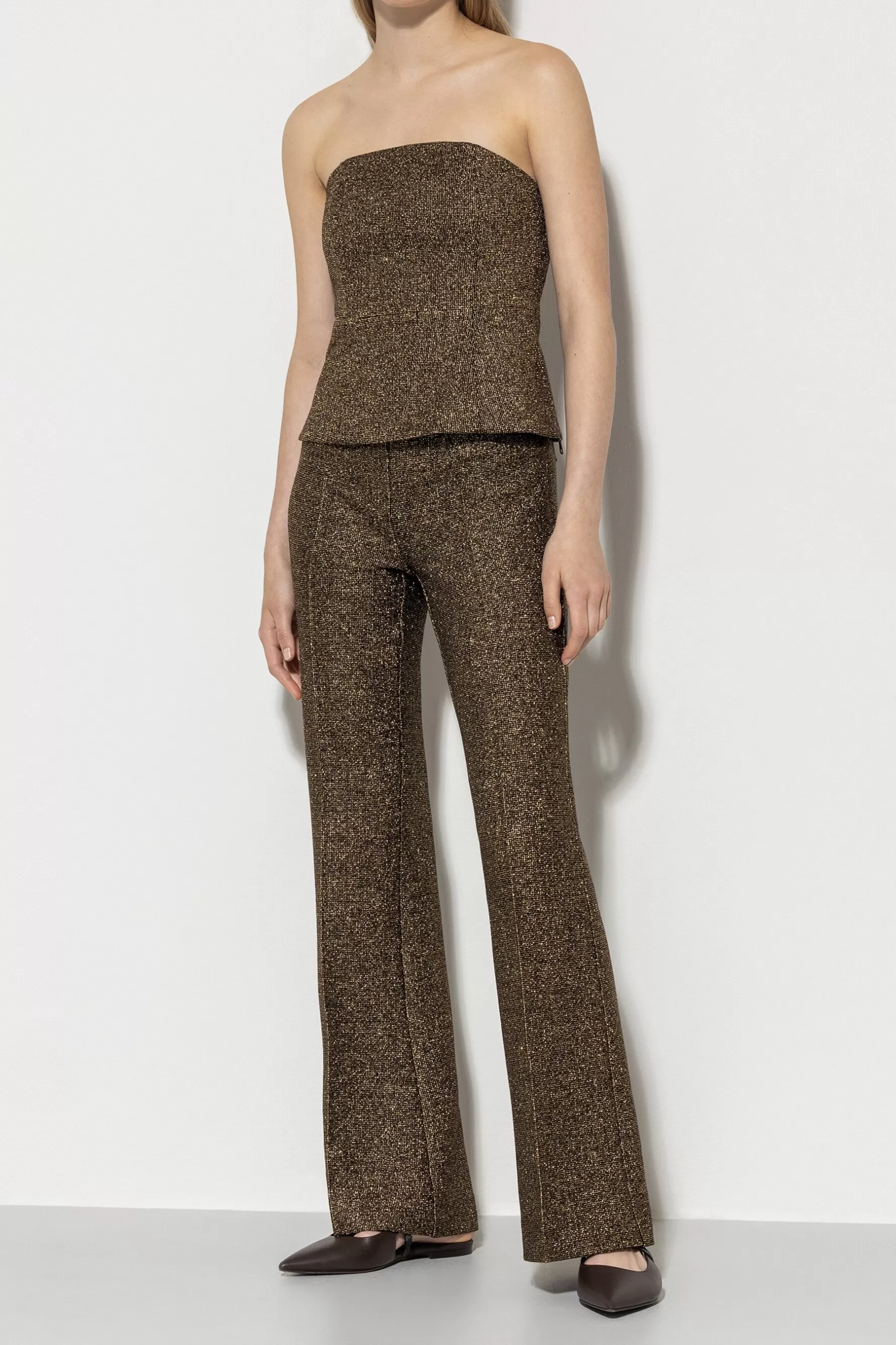 Sets | Hosen-LUISA CERANO Bootcut Mit Metallic-Effekt gold metallic