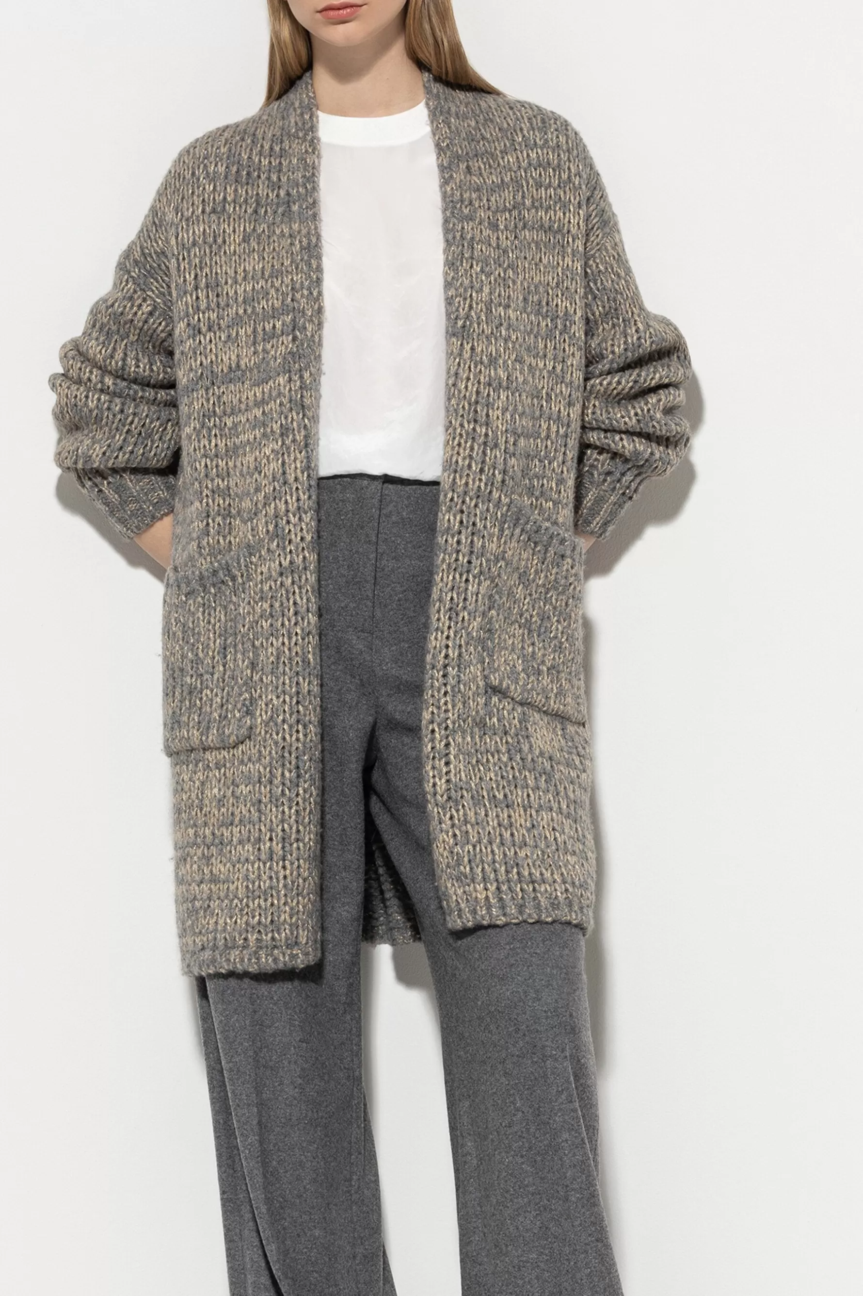 Strick-LUISA CERANO Bouclé-Longcardigan heather grey