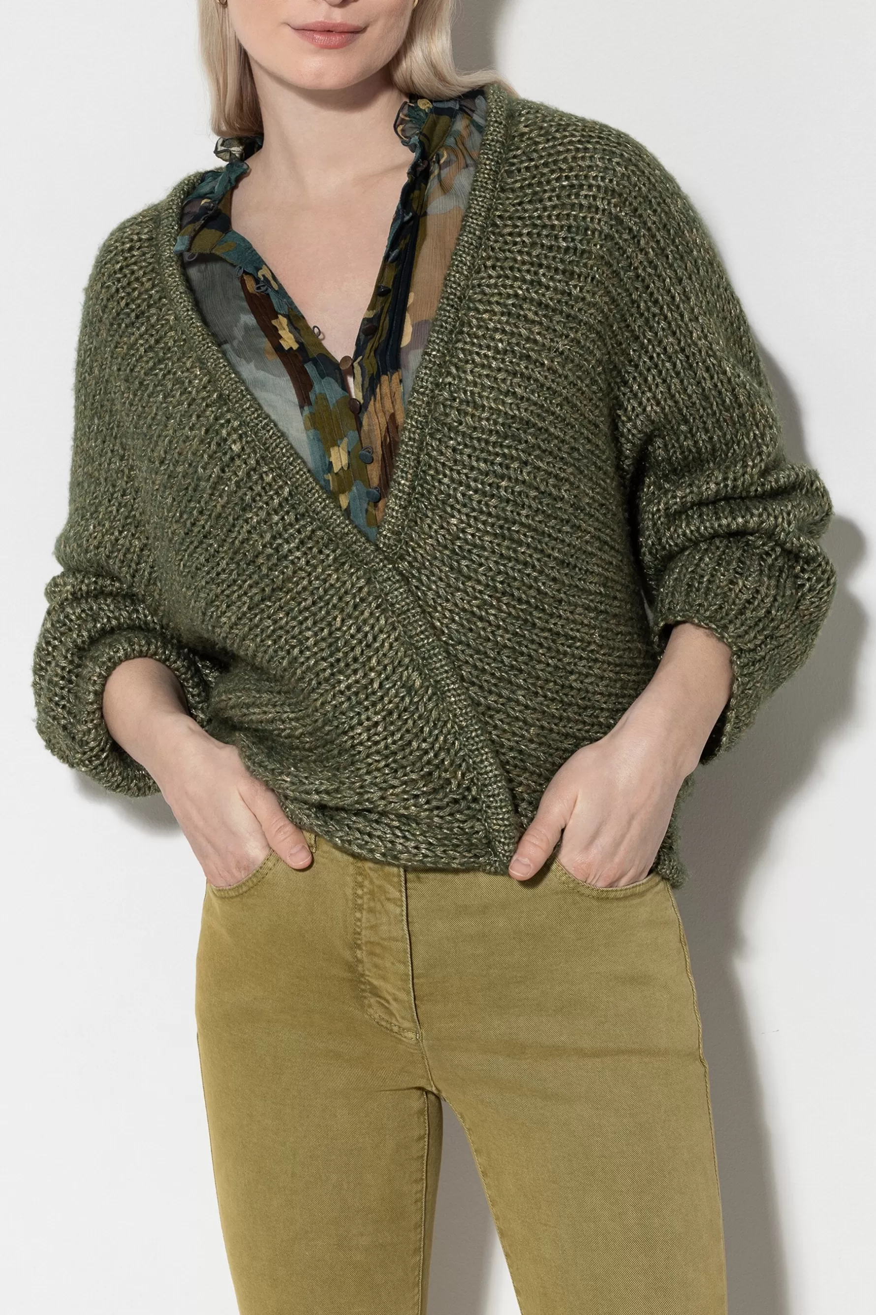 Strick-LUISA CERANO Cardigan Aus Woll-Mix