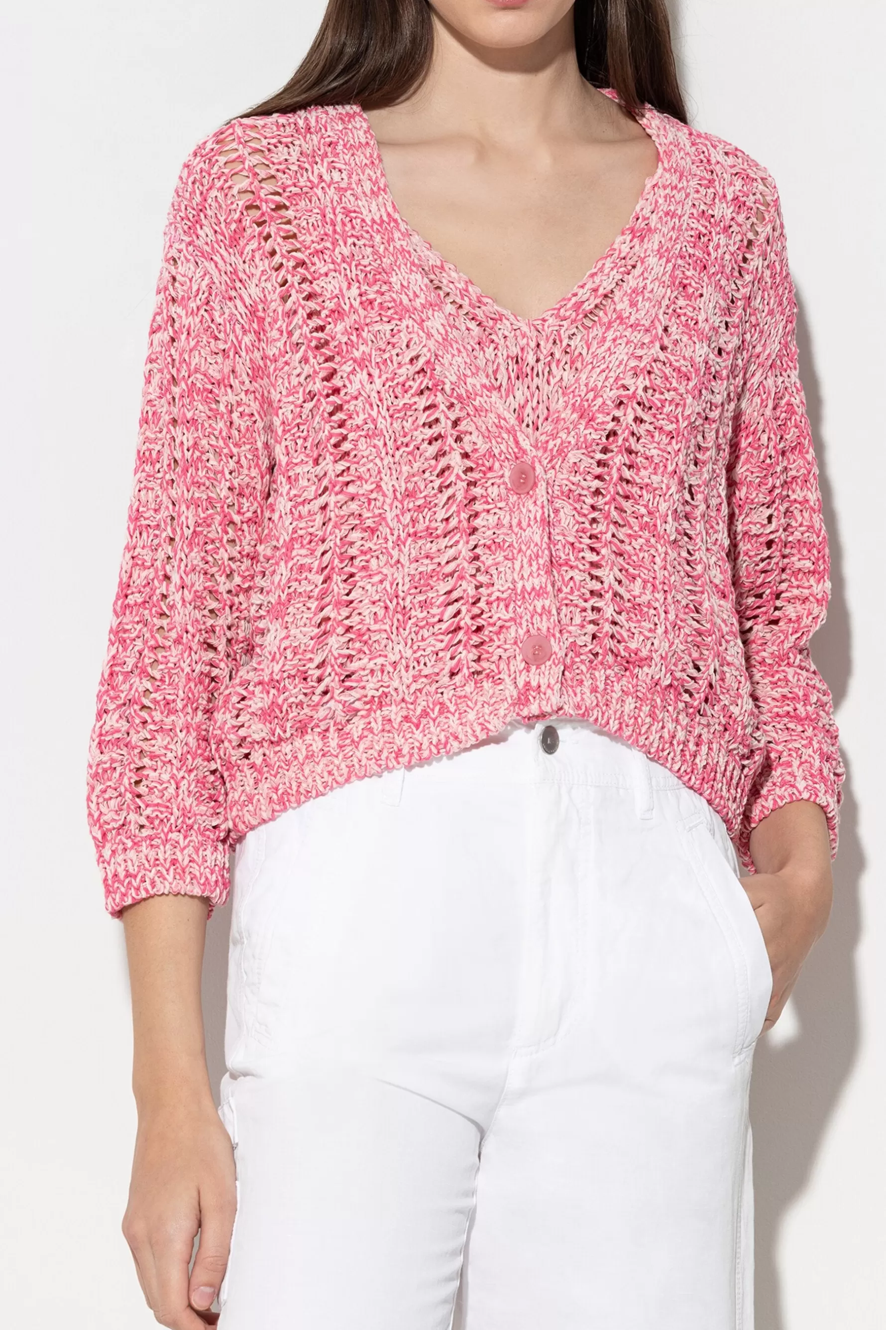 Sets | Strick-LUISA CERANO Cardigan Mit V-Neck candy pink