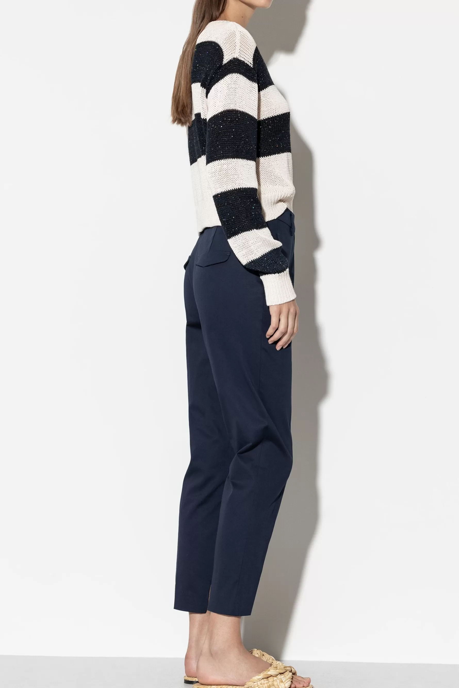 Hosen-LUISA CERANO Gabardine-Tapered-Pants dark navy