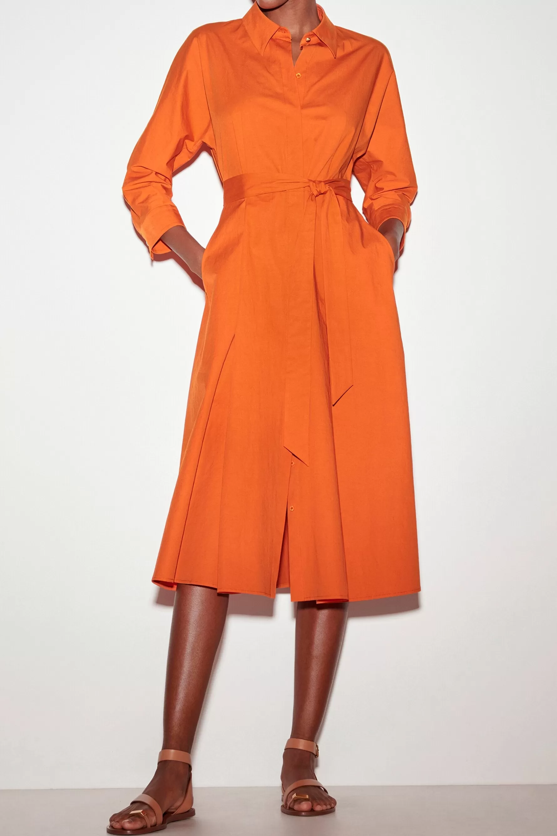 Kleider-LUISA CERANO Hemdblusenkleid Mit Kimonoarm burnt orange