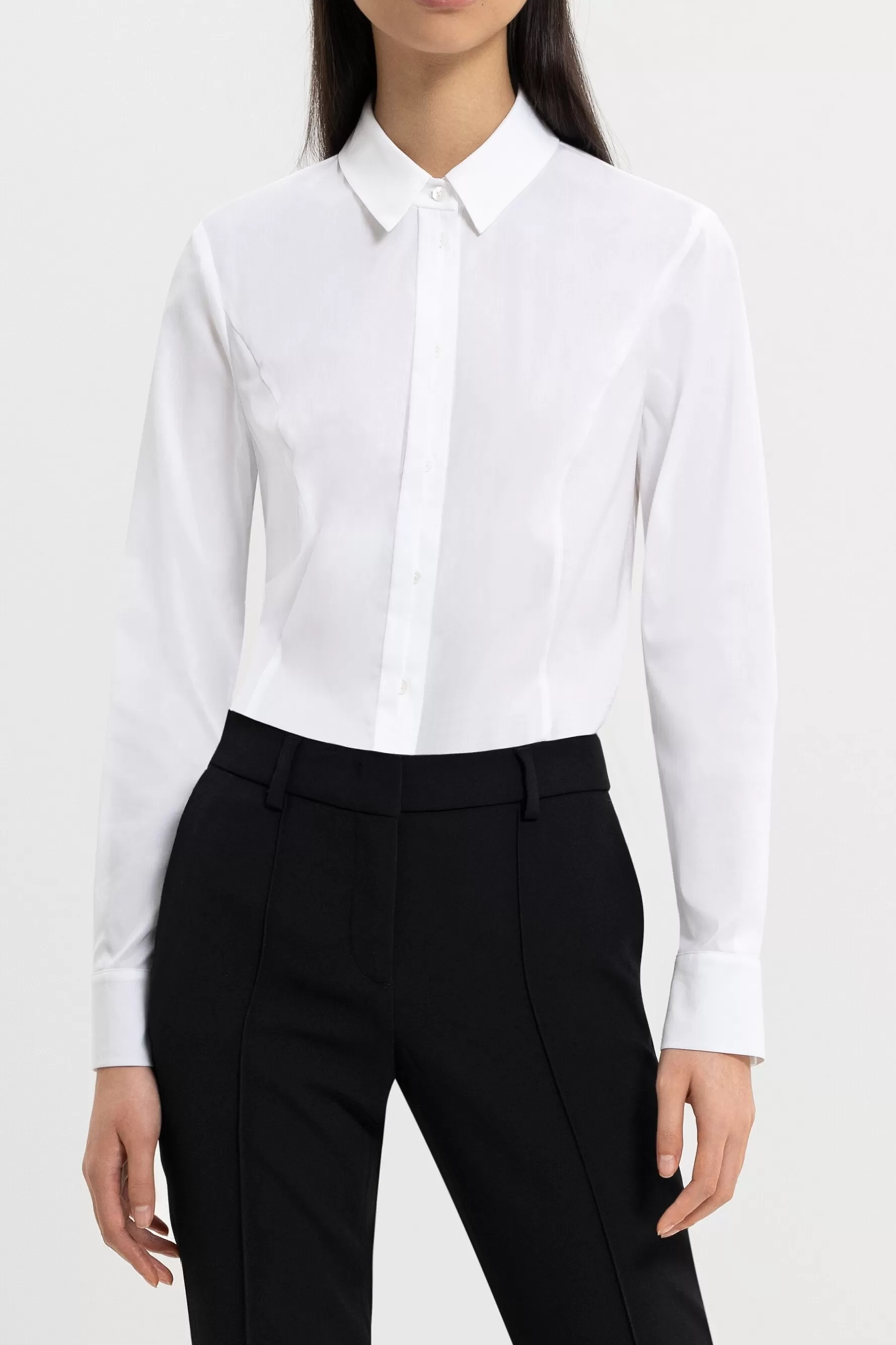 Business Studio-LUISA CERANO Popeline Stretch Bluse white