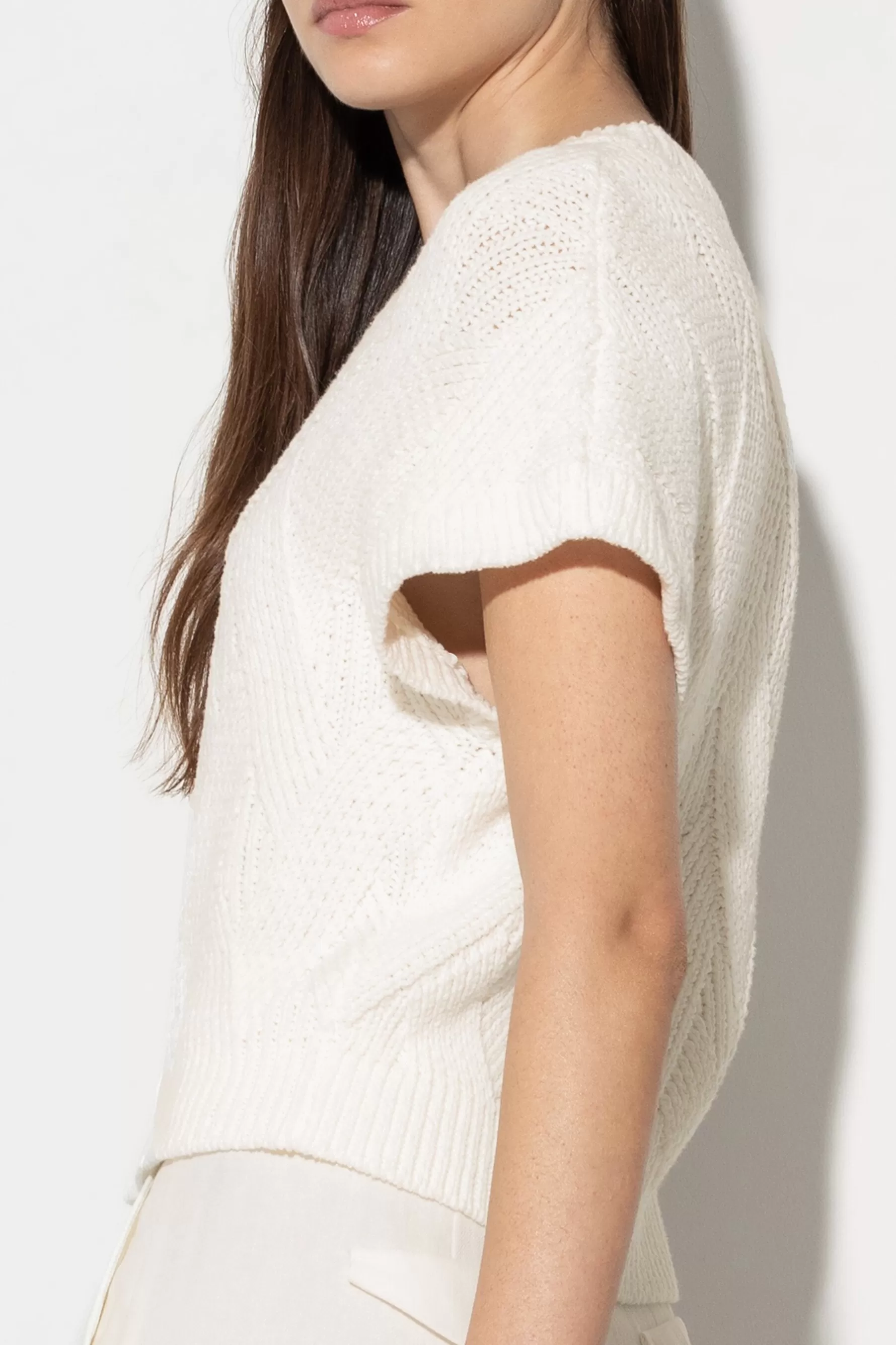 Strick-LUISA CERANO Pullover Aus Baumwoll-Mix off-white