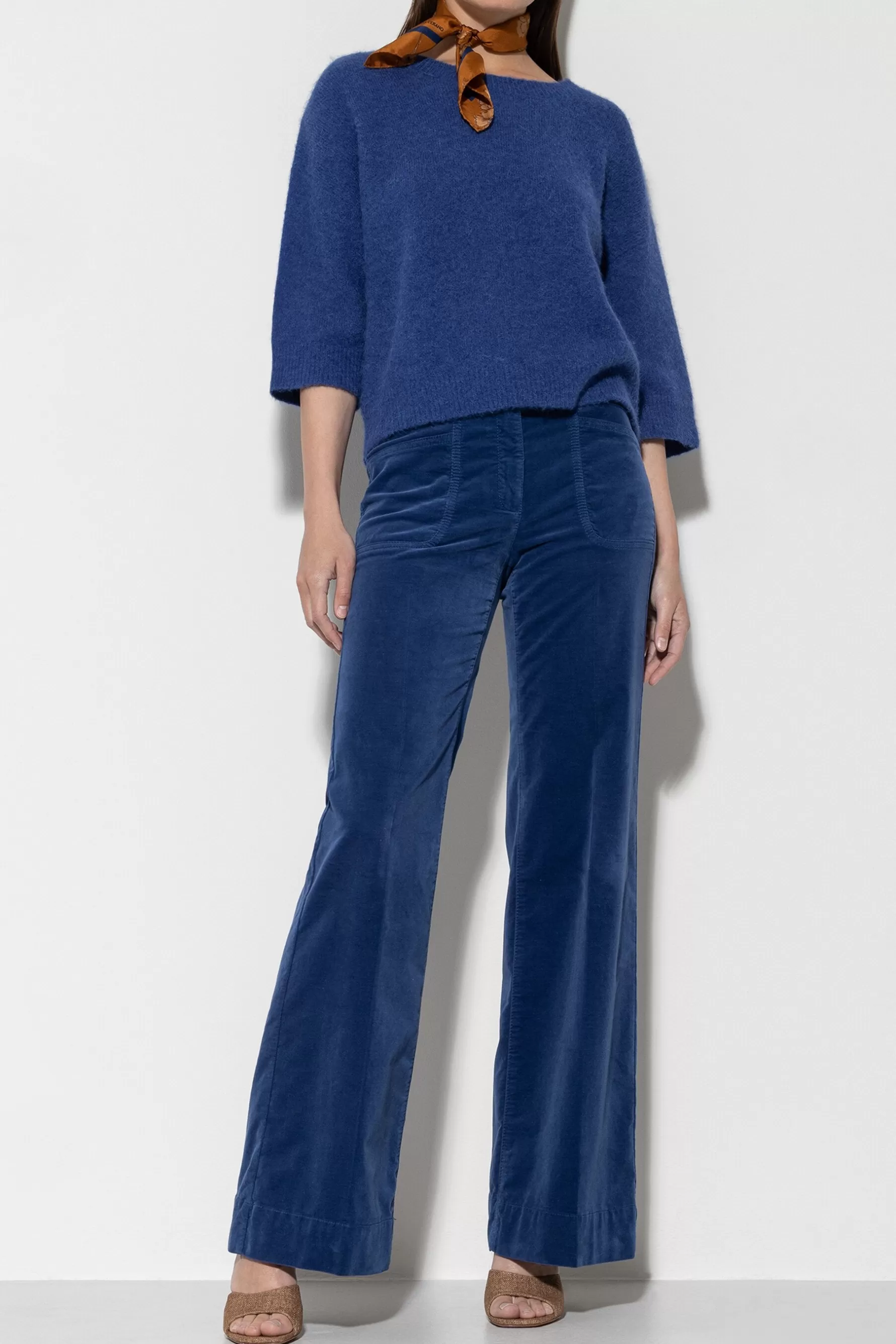 Denim | Hosen-LUISA CERANO Samt-Flared-Pants