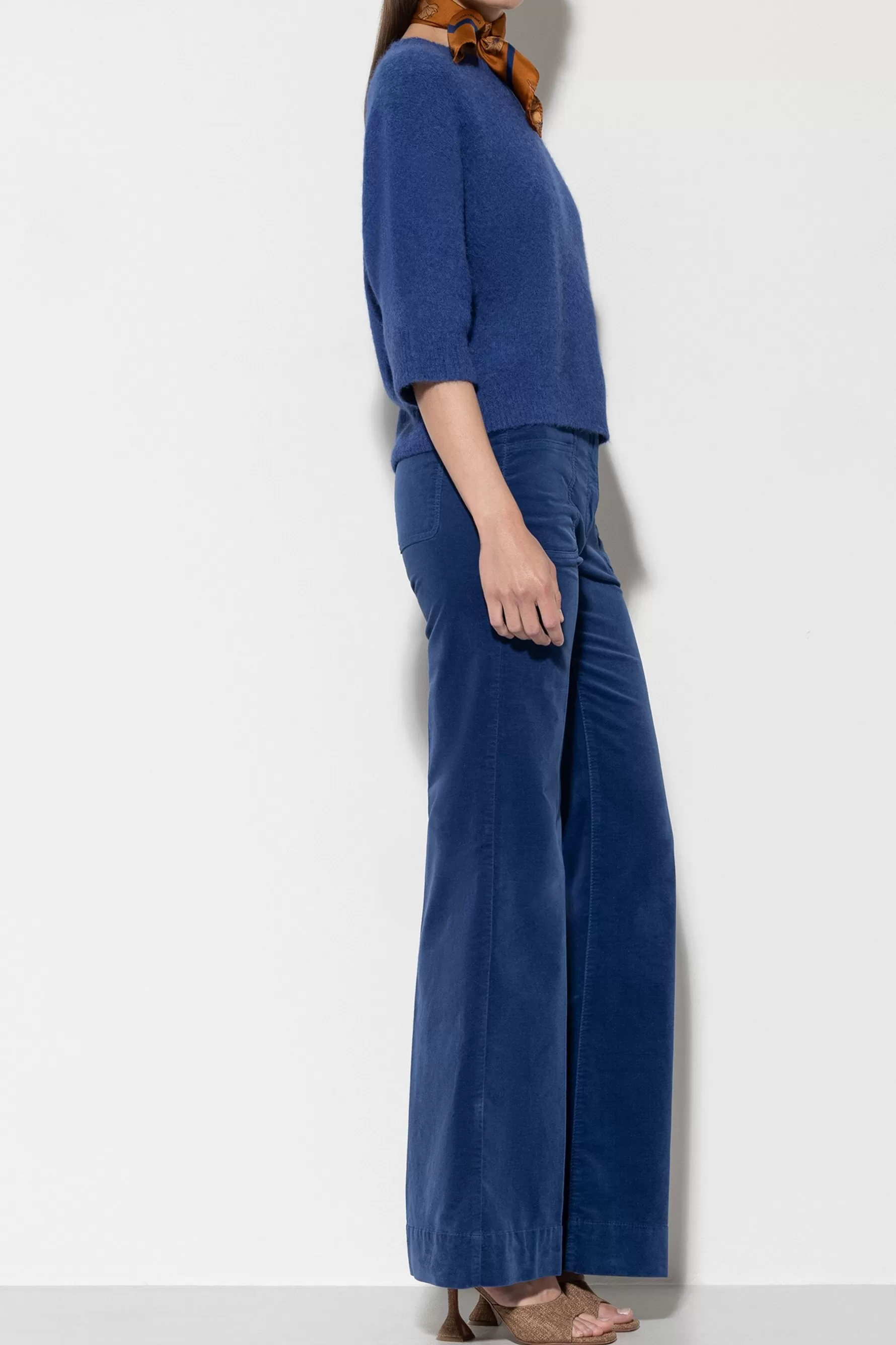 Denim | Hosen-LUISA CERANO Samt-Flared-Pants